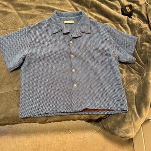 JieDa Blue & Burgundy Russell Shirt – Size S